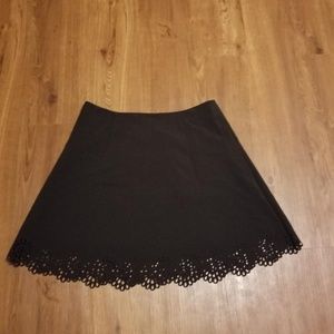 LOFT Laser Cut Skirt Black Size 12